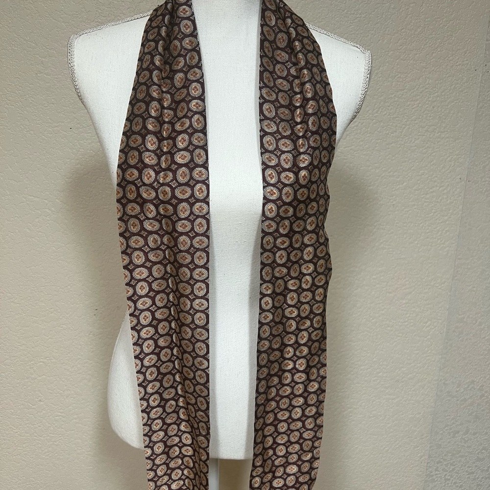 Talbots Brown and Cream Geometric Scarf